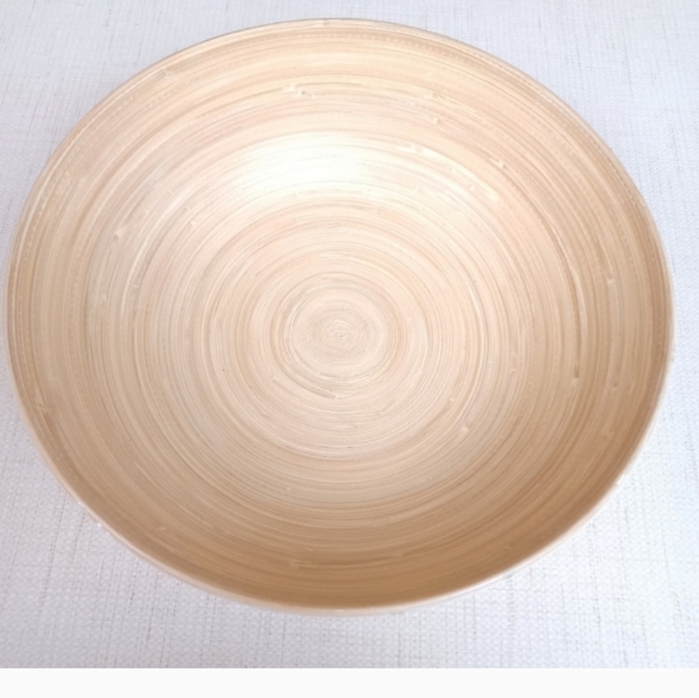 Ikea Large Bamboo White Cream Bowl